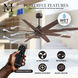 Atlas Ariella 64 inch Textured Bronze with Walnut Tone Blades Ceiling Fan